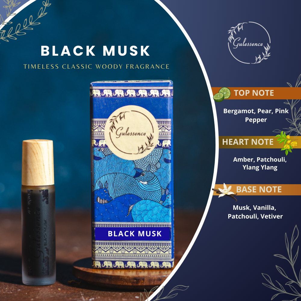 Black Musk | Roll-On Attar | Gulessence - EarthBased 