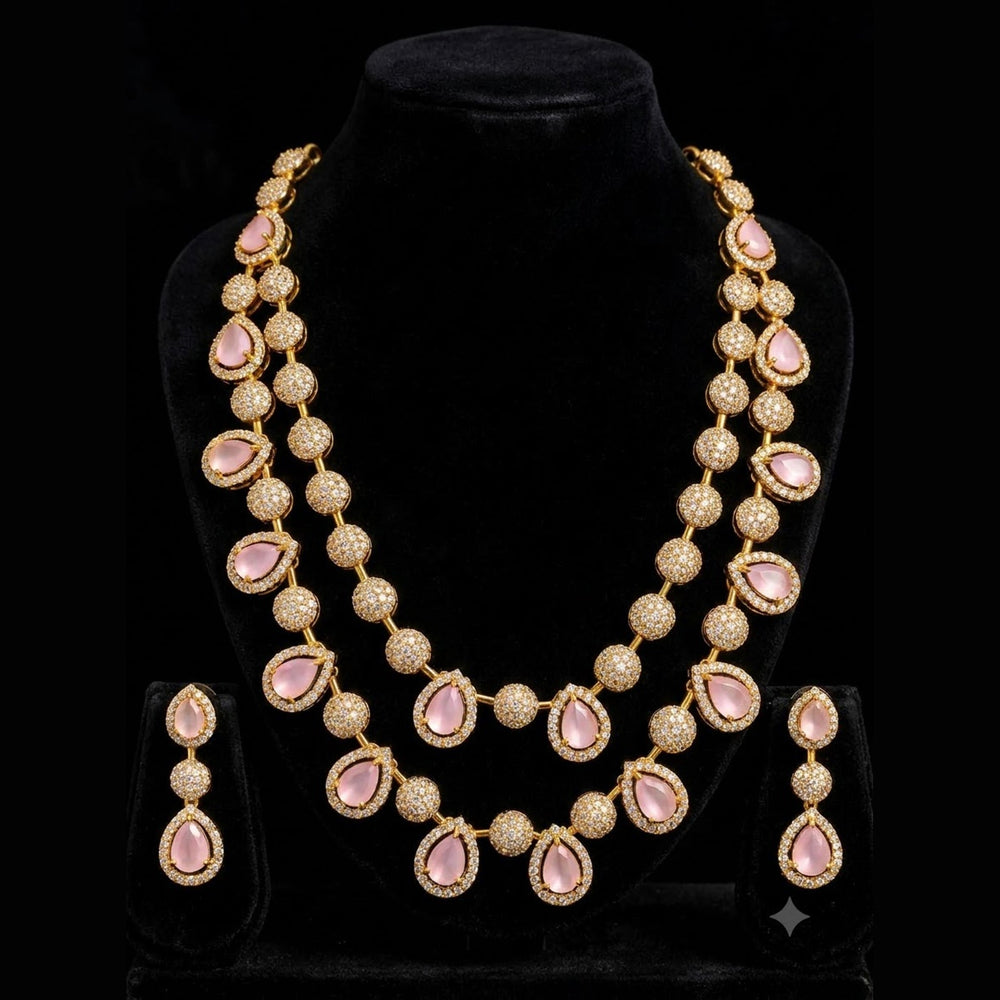 Pink Layered Necklace Set - view 2