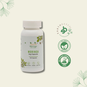 Daivik Moringa Veg Capsules | 100% Natural | Immunity Booster, Anti Aging, Anti Oxidant | 100 Caps Each - EarthBased 