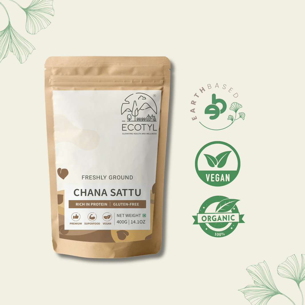 Ecotyl Sattu Powder | Roasted Gram Flour | Plant Based Protein - EarthBased 