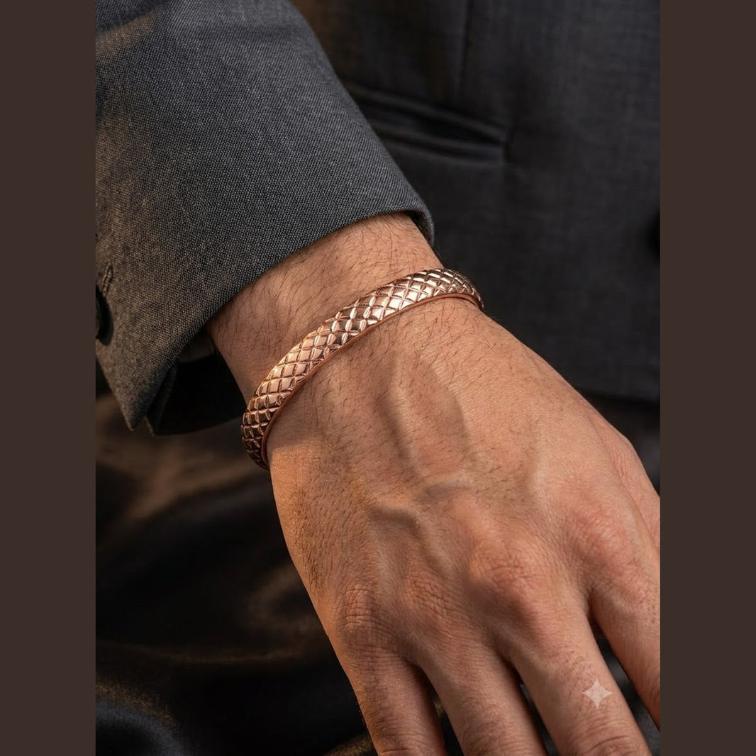 Diamond-Cut Copper Kada - view 2
