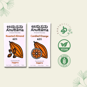 Anuttama | Roasted Almond + Candied Orange | Dark Chocolate Bar | Combo - EarthBased 