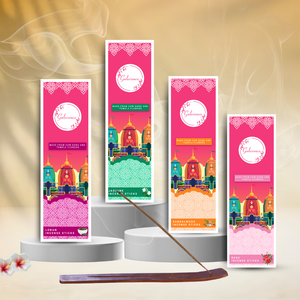Gulessence Rose, Sandal, Jasmine ,Loban Incense Sticks with Free Incense Holder | Pack of 4 (40 Incense Sticks Each Box) - EarthBased 