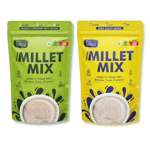 Instant Millet Mix Combo (Sweetened with Jaggery + Zero Sugar) - EarthBased 