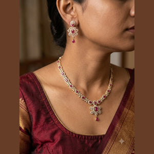 Ruby Sparkle Necklace Set