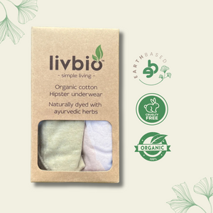 Organic Cotton & Natural Fiber Dyed Pink & Pomo Yellow Combo Underwear by Livbio - EarthBased 