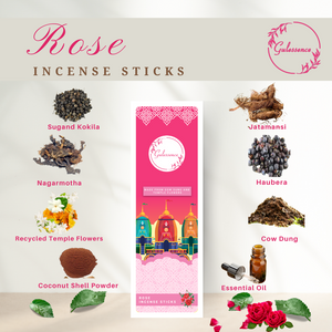 Gulessence Rose, Sandal, Jasmine ,Loban Incense Sticks with Free Incense Holder | Pack of 4 (40 Incense Sticks Each Box) - EarthBased 