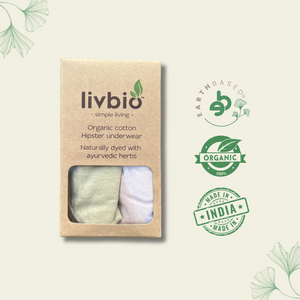 Organic Cotton & Natural Fiber Dyed Pink & Pomo Yellow Combo Underwear by Livbio - EarthBased 