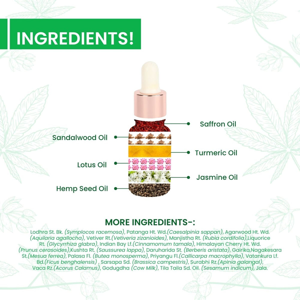 Cannarma Hemp Kumkumadi Tailam Face Oil (10ml) - EarthBased 
