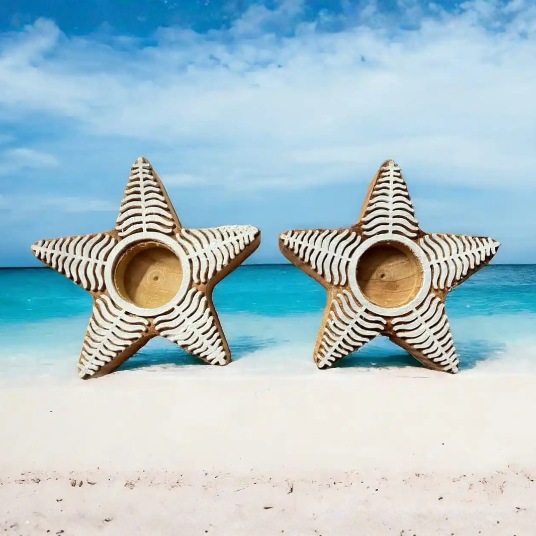 Christmas star tea light holder (set of 2) | ONEarth - EarthBased 