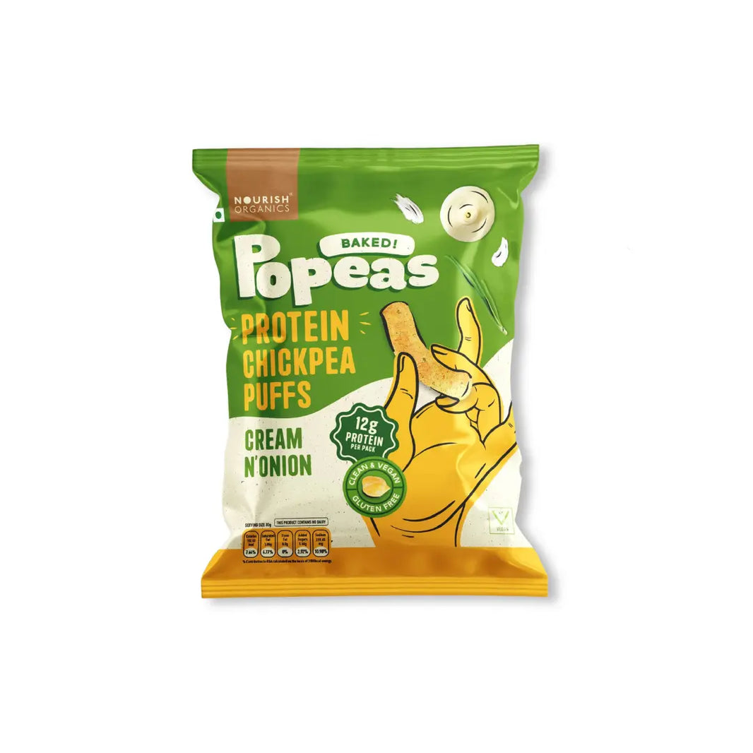 Cream & Onion Popeas - Pack of 4 (60g) | Nourish Organics
