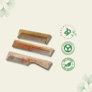 Green Foot Print Neem Wood Comb - EarthBased 