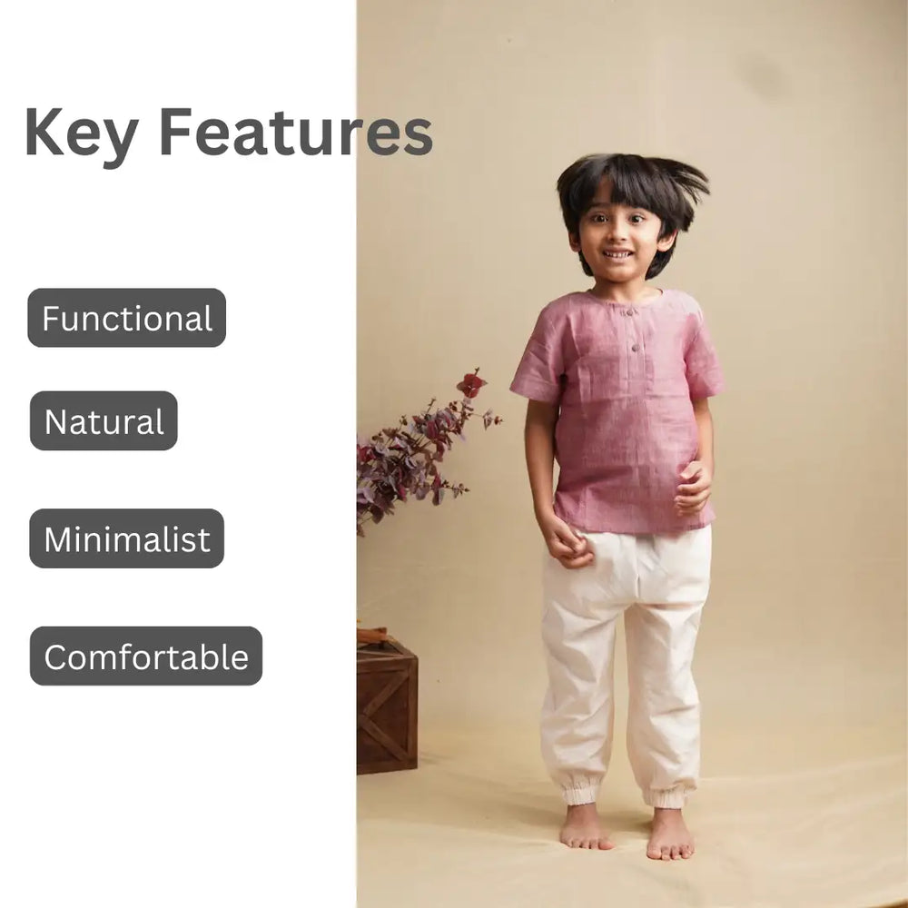 Kurta Shirt' - Boys' Cotton Shirt - EarthBased 