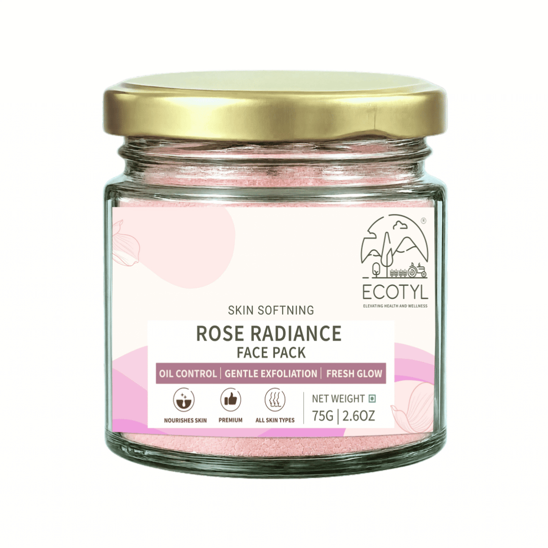 Ecotyl Rose Radiance Face Pack | Skin Glow & Brightening | 75g