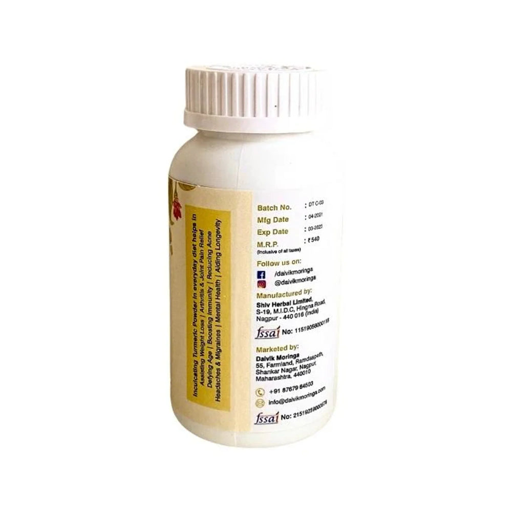 Daivik Moringa Turmeric Veg Capsules | 100% Natural | Immunity Booster, AntiInflammatory, Antioxidant | 100 Caps Each - EarthBased 