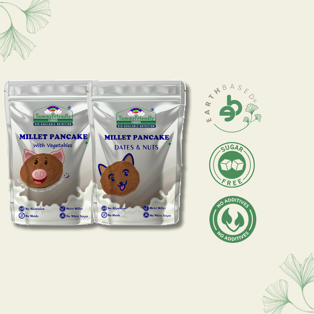 TummyFriendly Foods Millet Pancake Mix - Veggies, Dates, Nuts. HealthyBreakfast. 2 Packs 150g Each Cocoa Powder (2 x 150 g) - EarthBased 