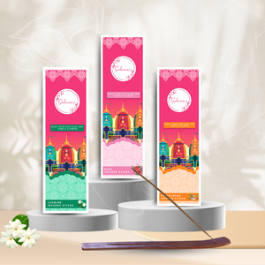 Gulessence  Sandal, Jasmine ,Rose Incense Sticks with Free Incense Holder | Pack of 3 (40 Incense Sticks Each Box) - EarthBased 