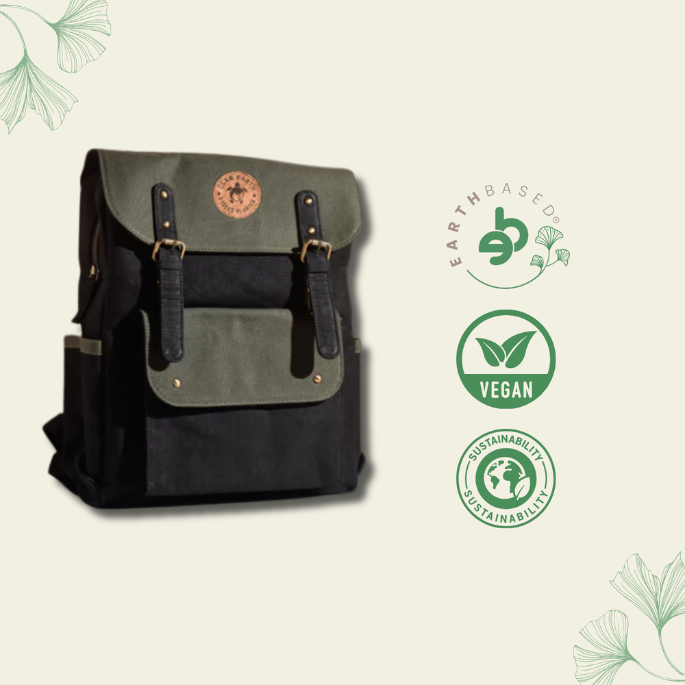 Dugong Backpack - Olive Green & Charcoal Black | Clan Earth - EarthBased 