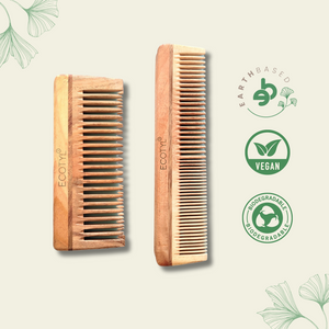 Ecotyl | Neem Wood Comb Combo (Detangling & Shampoo) - Set of 2 - EarthBased 