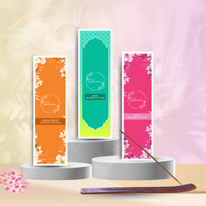 Gulessence  Floral Sandal, Oudh ,Rose Incense Sticks with Free Incense Holder | Pack of 3 (40 Incense Sticks Each Box) - EarthBased 