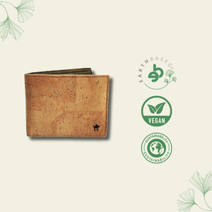 Kakapo Bifold Cork Wallet - Tan | Clan Earth - EarthBased 