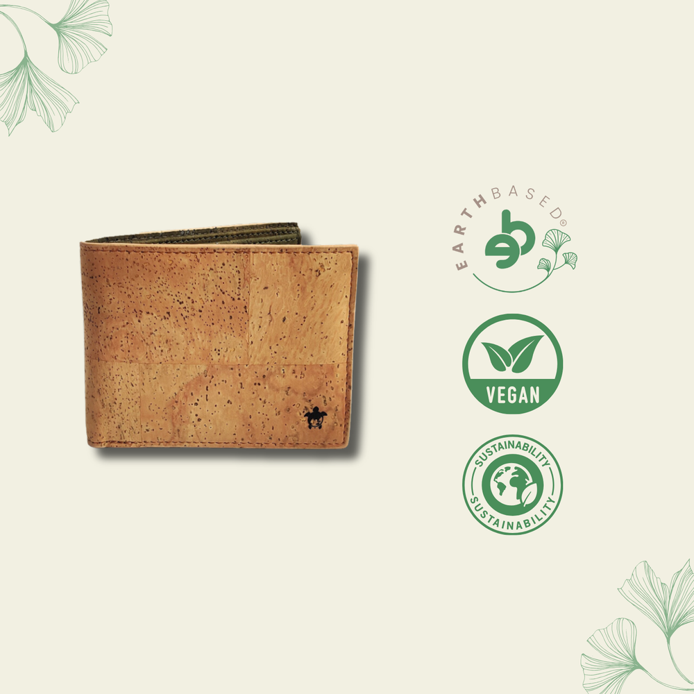 Kakapo Bifold Cork Wallet - Tan | Clan Earth - EarthBased 