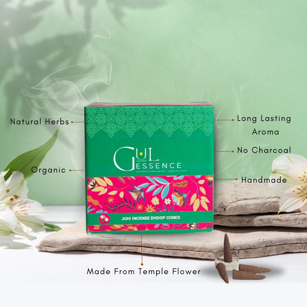 Juhi Dhoop Cones | Made from Temple Flower | Gulessence - EarthBased 
