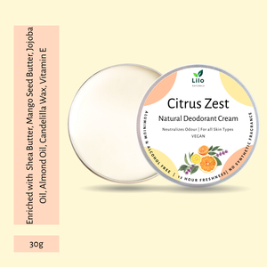 Natural Deodorant Cream| Citrus Zest | Enriched with Shea Butter, Mango Butter, Jojoba & Almond Oil - EarthBased 