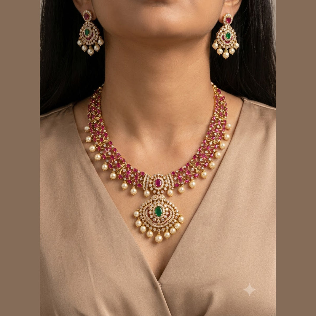 Ruby Temple Necklace Set