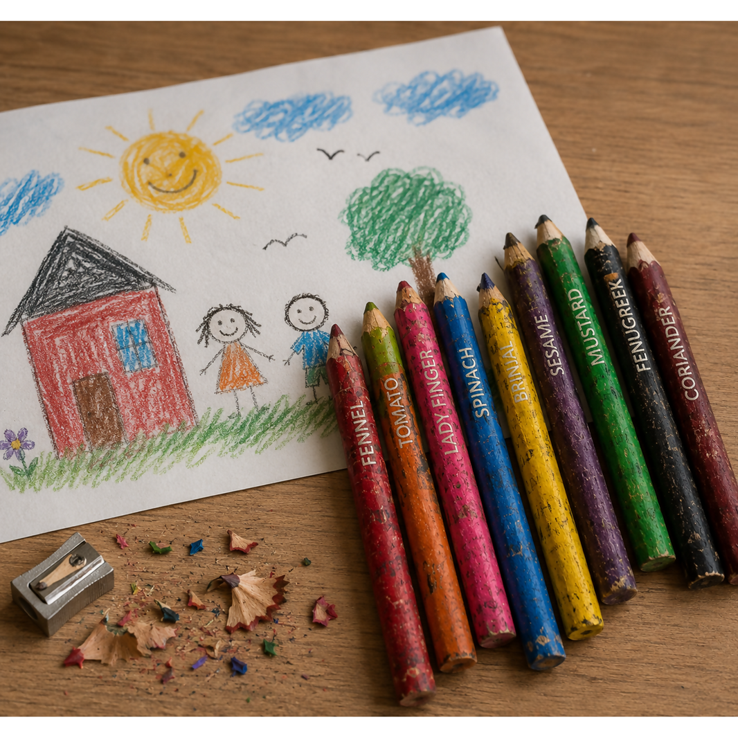 ONEarth plantable seed colouring pencils made from recycled paper