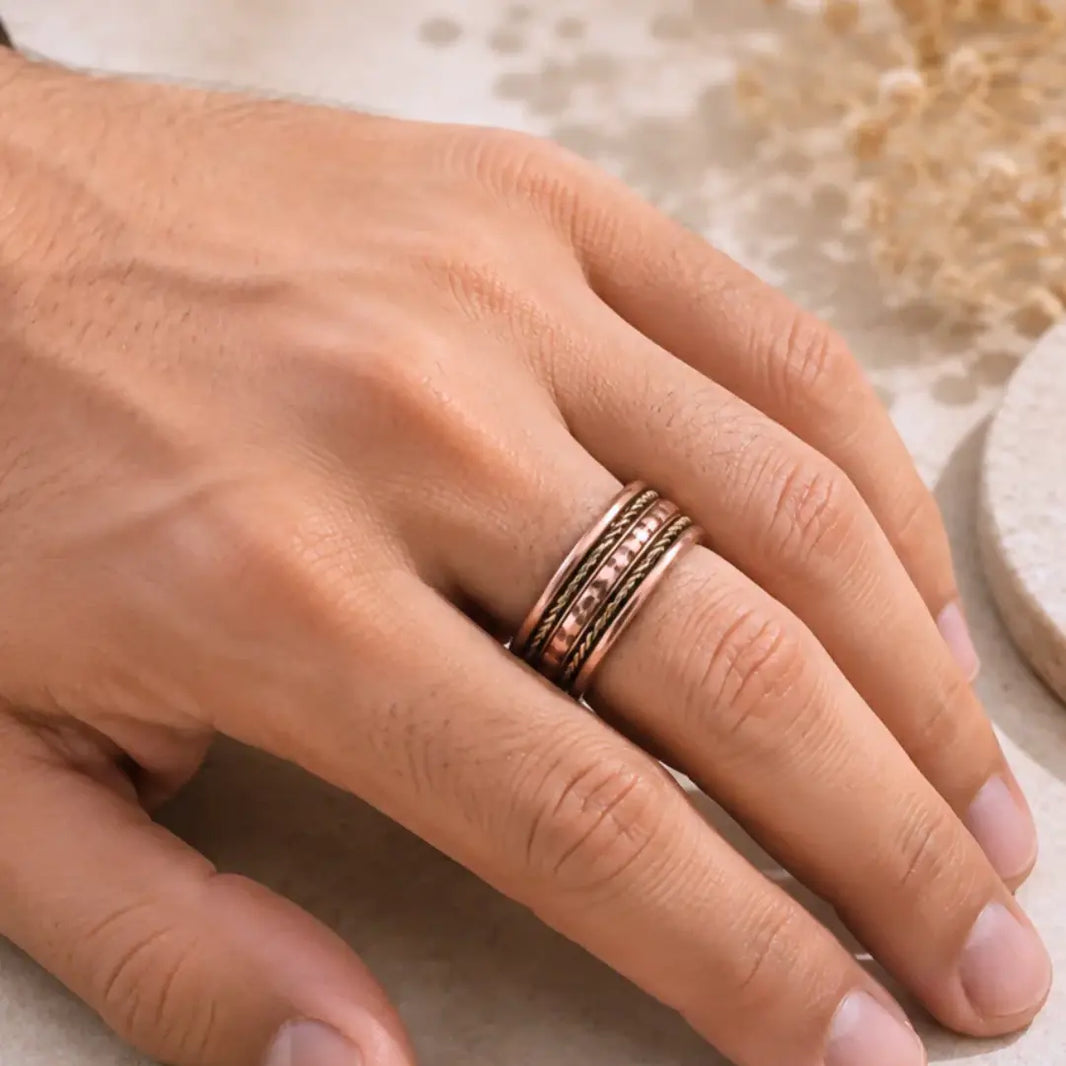 Adjustable copper magnetic ring with embedded magnets – Nature Heal