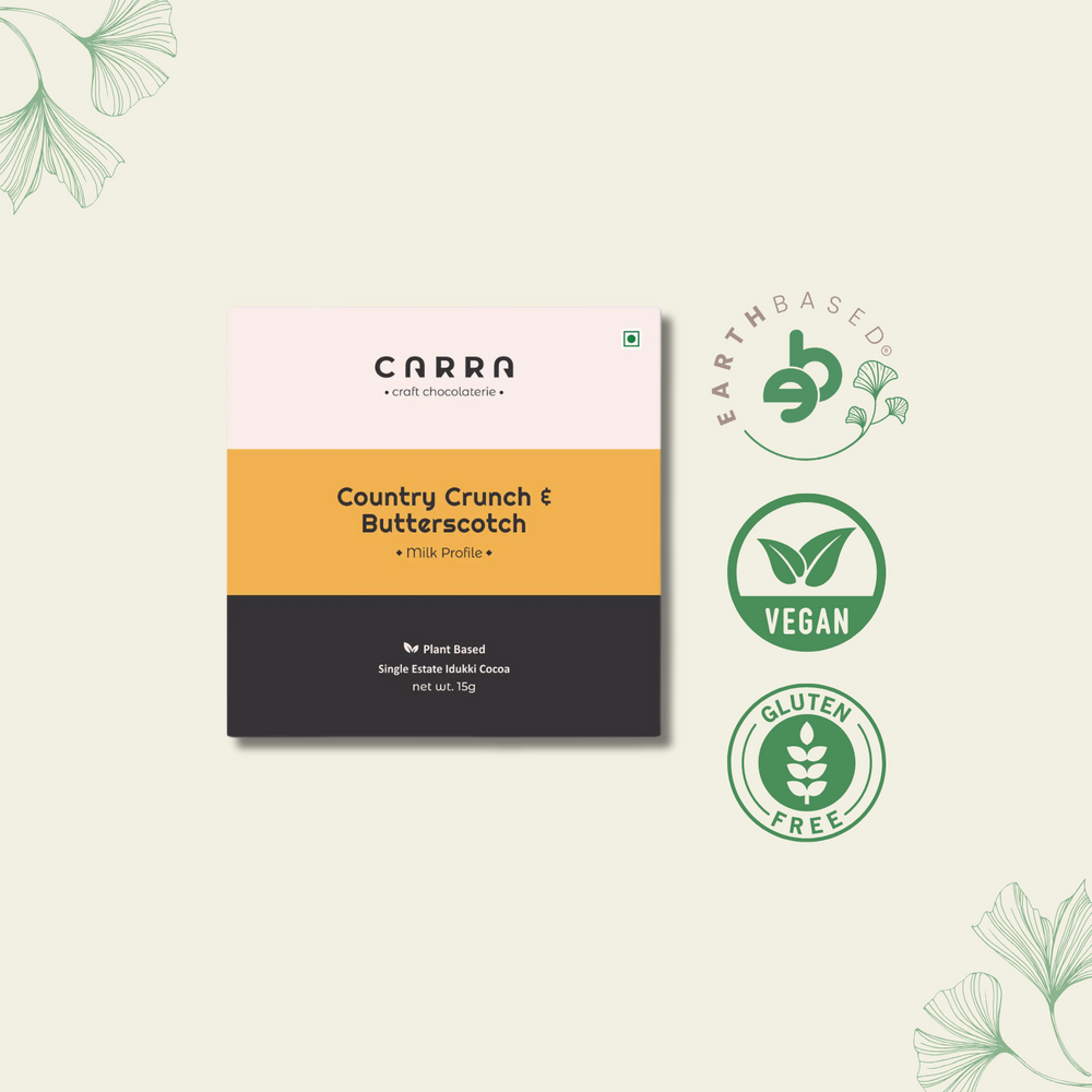 CARRA Country Crunch & Butterscotch in Plant Based Milk Chocolate 15G - EarthBased 