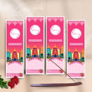 Rose Incense Sticks With Free Incense Holder| Made from Cowdung & Temple Flowers | Gulessence - EarthBased 