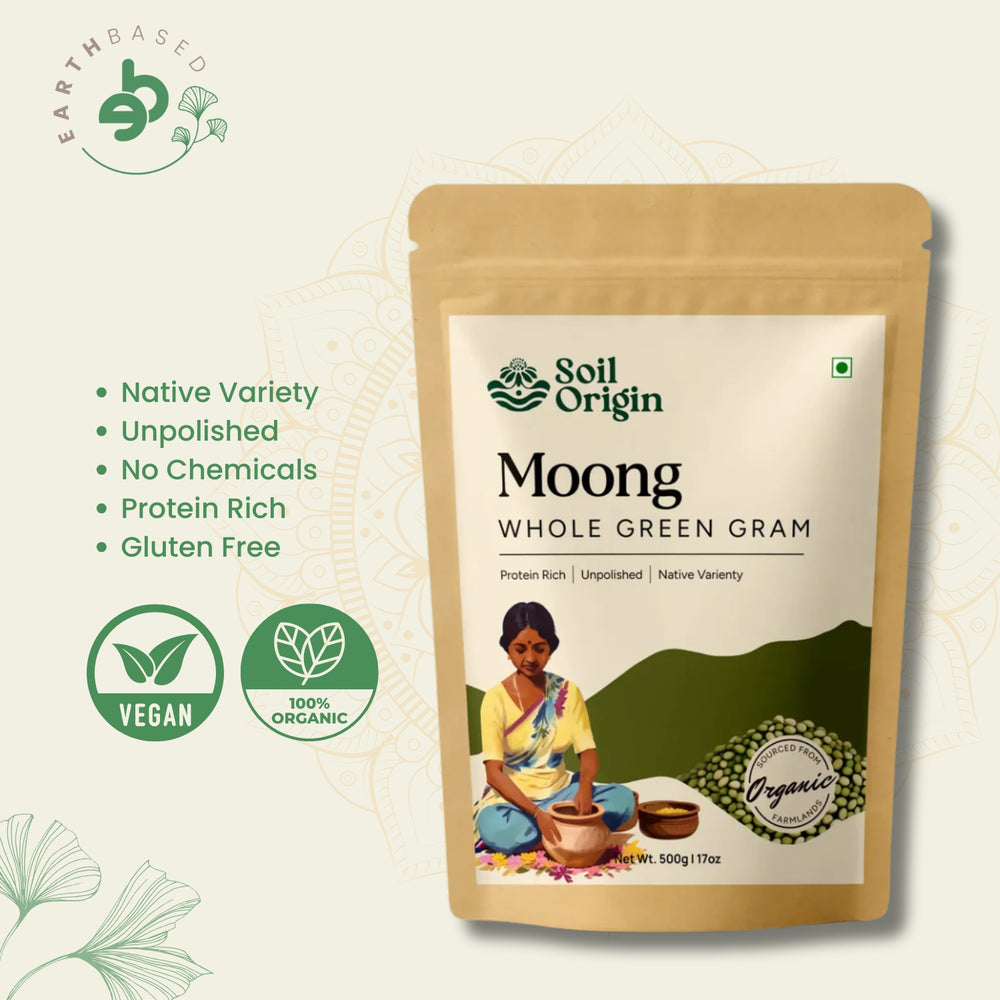 Whole Green Gram (Moong) | Soil Origin | Pack of 2 - EarthBased 
