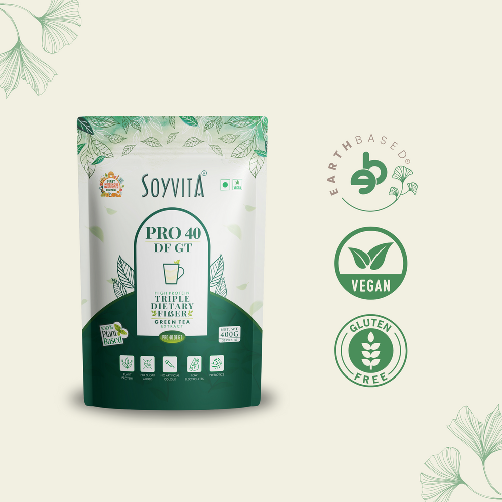 SOYVITA – PRO 40 DF GT | HIGH PROTEIN | TRIPLE PREBIOTIC FIBER COMBINATION | NO SUGAR | GREEN TEA EXTRACT | LOW ELECTROLYTE - EarthBased 