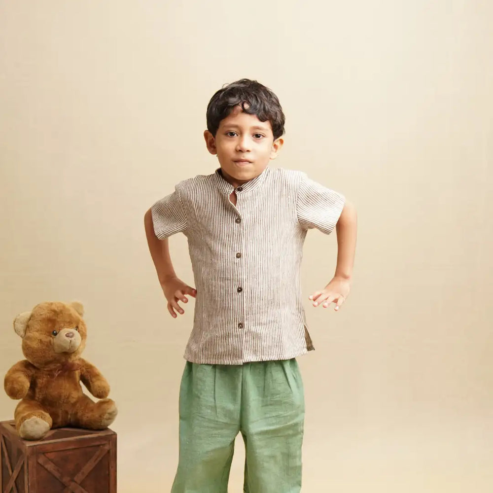Stripes' - Boys' Khadi Shirt - EarthBased 