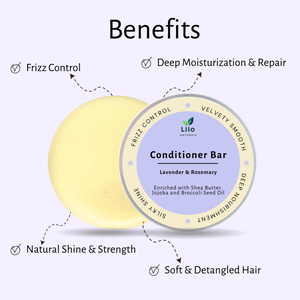Solid Conditioner Bar for Dry & Frizzy Hair | Enriched with Shea Butter, Jojoba & Broccoli Seed Oil | - EarthBased 