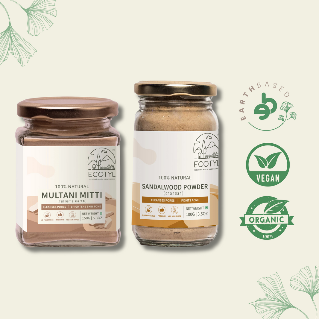 Skin Care Combo - Sandalwood Powder & Multani Mitti | Ecotyl - EarthBased 