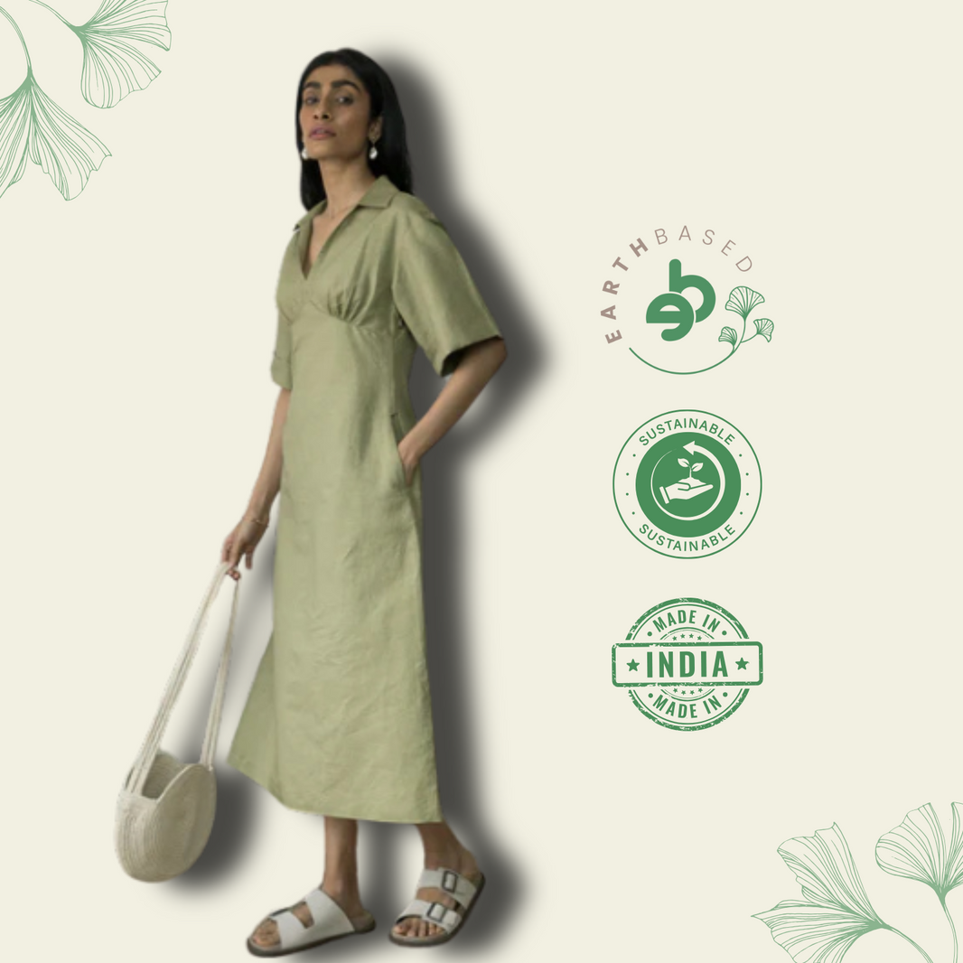 WIDE SLEEVE COLLARED MIDI - EarthBased 