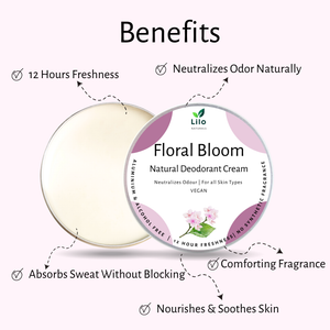 Natural Deodorant Cream | Floral  Bloom | Enriched with Shea Butter, Mango Butter, Jojoba & Almond Oil - EarthBased 