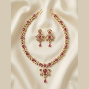 Ruby Sparkle Necklace Set - view 2