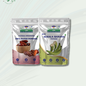 TummyFriendly Foods Dry Dates Powder and Raw Kerala Banana Powder Cereal (200 g, Pack of 2) - EarthBased 