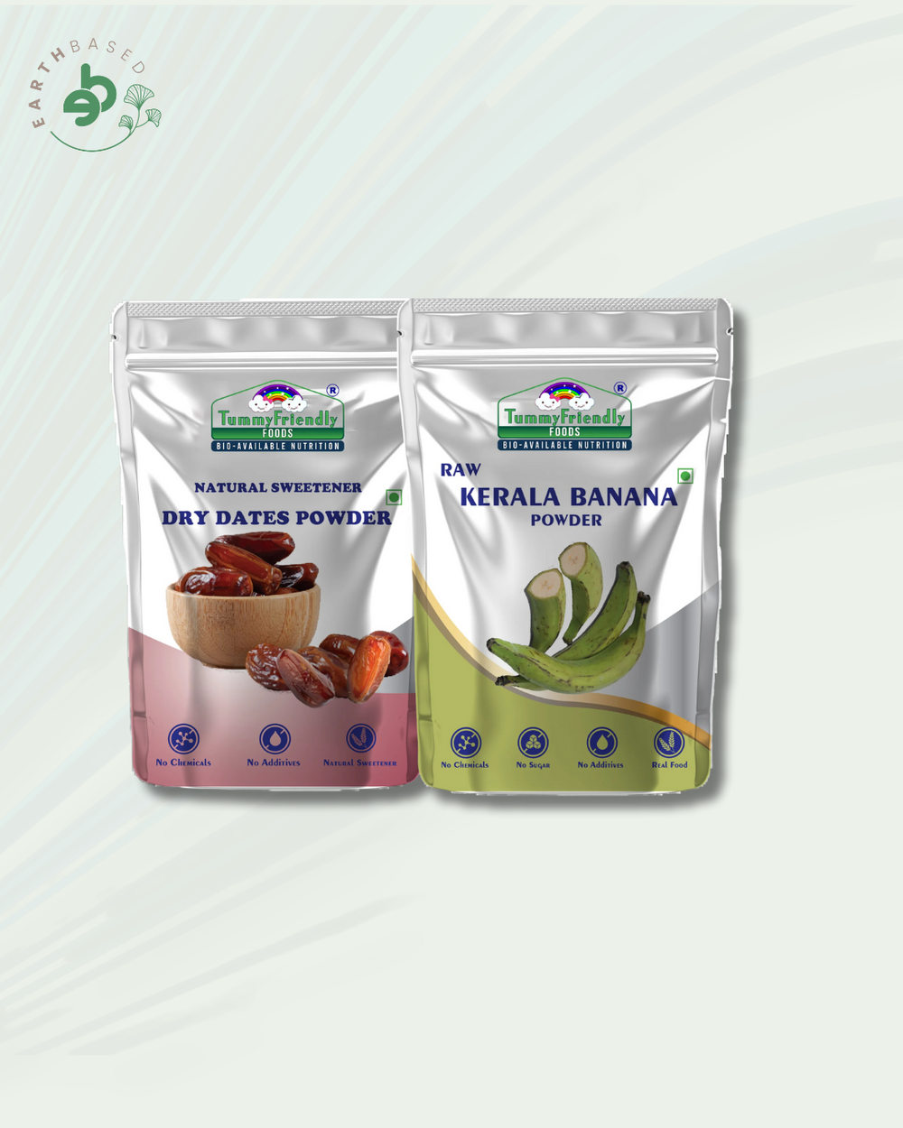 TummyFriendly Foods Dry Dates Powder and Raw Kerala Banana Powder Cereal (200 g, Pack of 2) - EarthBased 