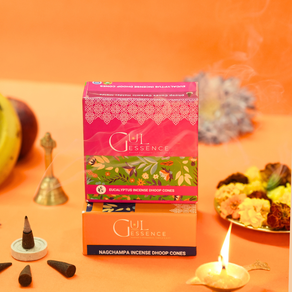 Eucalyptus Dhoop Cones | Made from Temple Flower | Gulessence - EarthBased 
