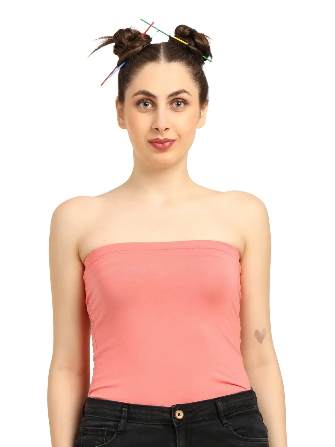 Gen Z Bamboo Tube Top for Women – Soft, Breathable & Sustainable Fit | Peach - EarthBased 