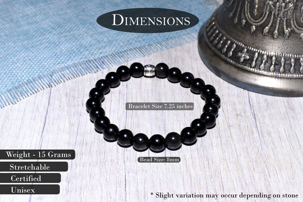 Original Certified Obsidian Bracelet For Balance and Emotional Wellbeing - EarthBased 