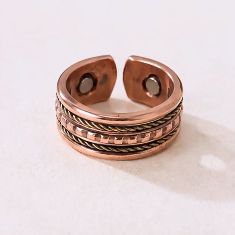 Pure copper magnetic ring – free size unisex ring by Nature Heal