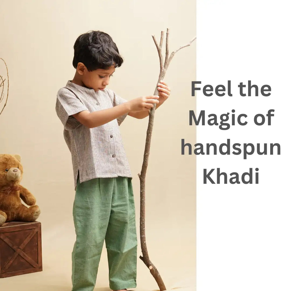 Stripes' - Boys' Khadi Shirt - EarthBased 