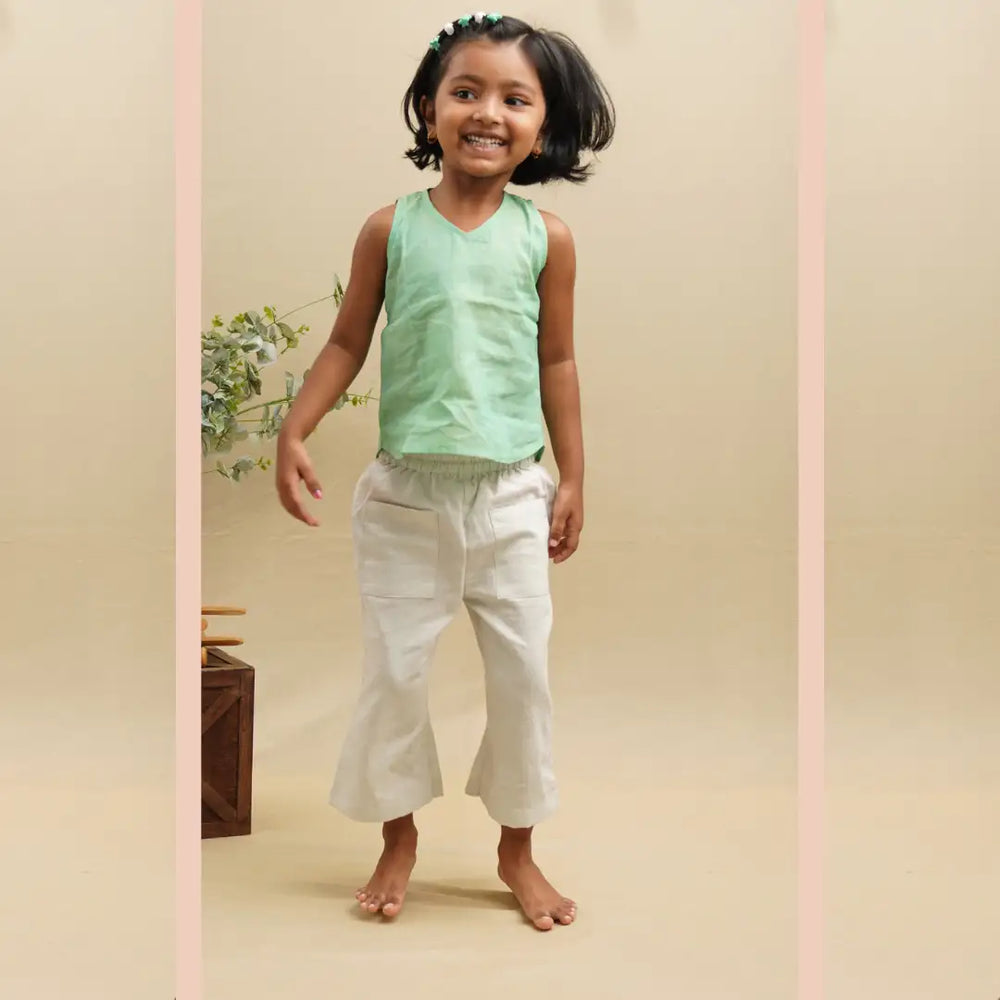 Breeze Belle Cotton Pants' - Girls' Cotton Pants with a Flare - EarthBased 