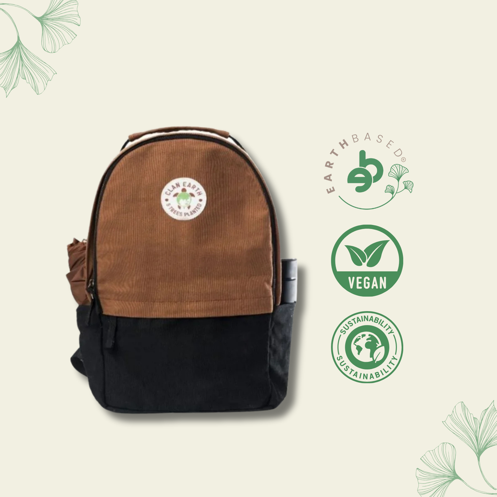 Clan Earth Amur Backpack- Walnut Brown & Charcoal Black - EarthBased 